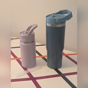 Two New Water Bottles With Straws And Handles